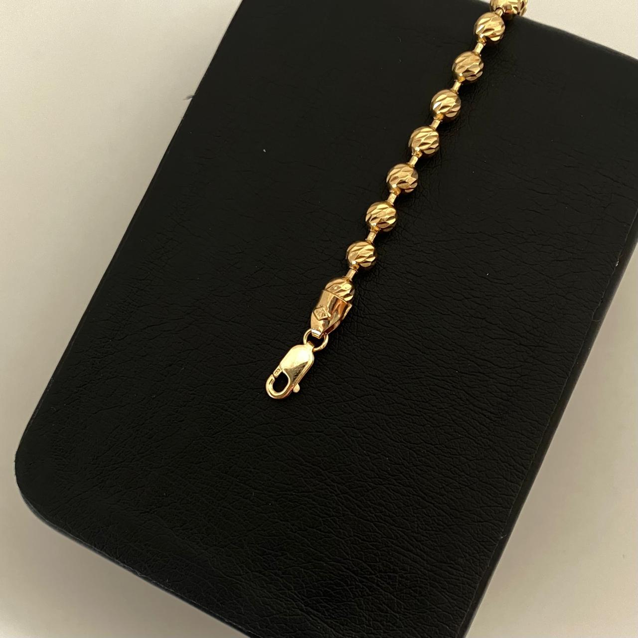 Pulso militar diamantada Oro amarillo 18k +1 / 9,10 Gr / 4,6 mm / 18,5 Cm Broche 0,60